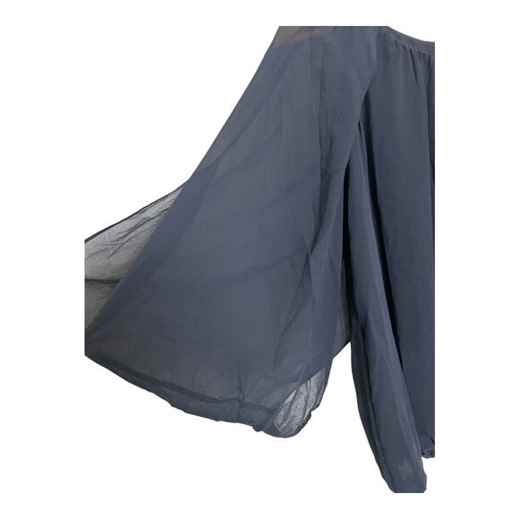 Hinge Silk Shirt Blue Blouse Top S Small Fairy boho - Picture 2 of 5